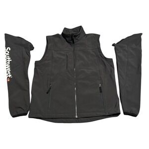 Southwest Airlines Coat Jacket Removable Sleeves Vest Sz M Reg Employee Uniform